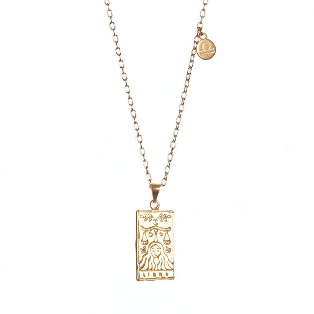 Collar del zodiaco personalizado en acero chapado en oro - SixJeys