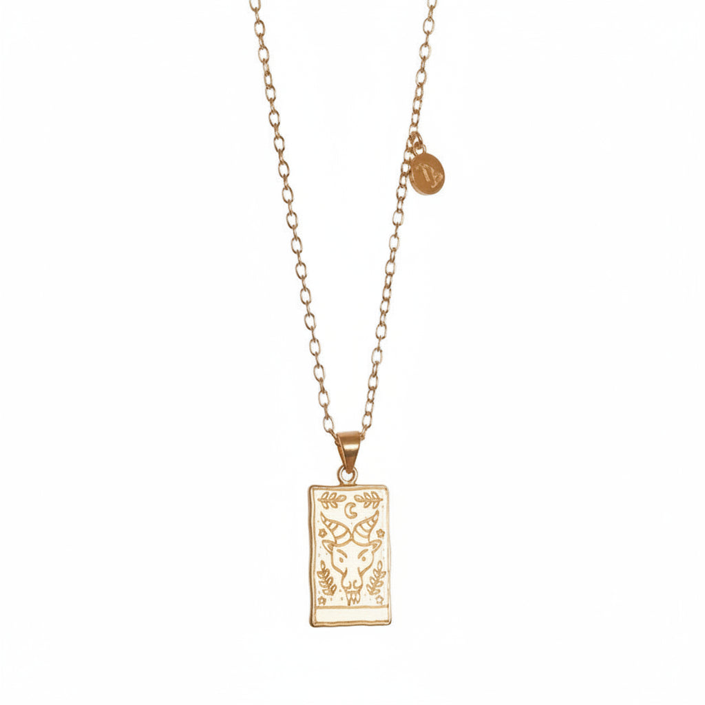 Collar del zodiaco personalizado en acero chapado en oro - SixJeys