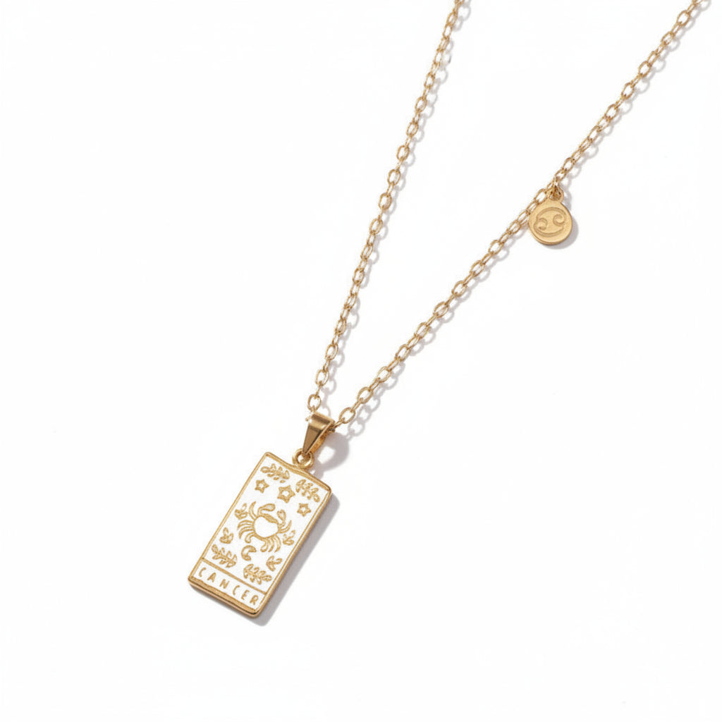 Collar del zodiaco personalizado en acero chapado en oro - SixJeys