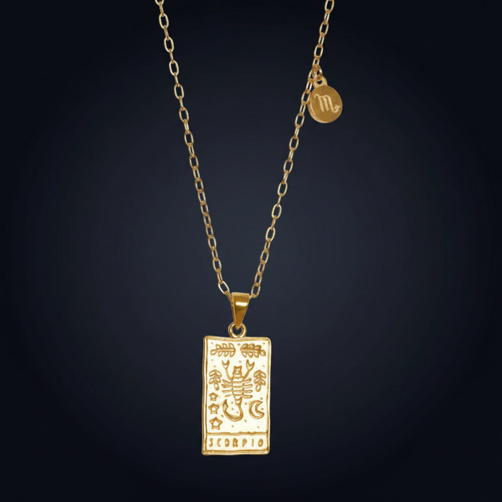 Collar del zodiaco personalizado en acero chapado en oro - SixJeys