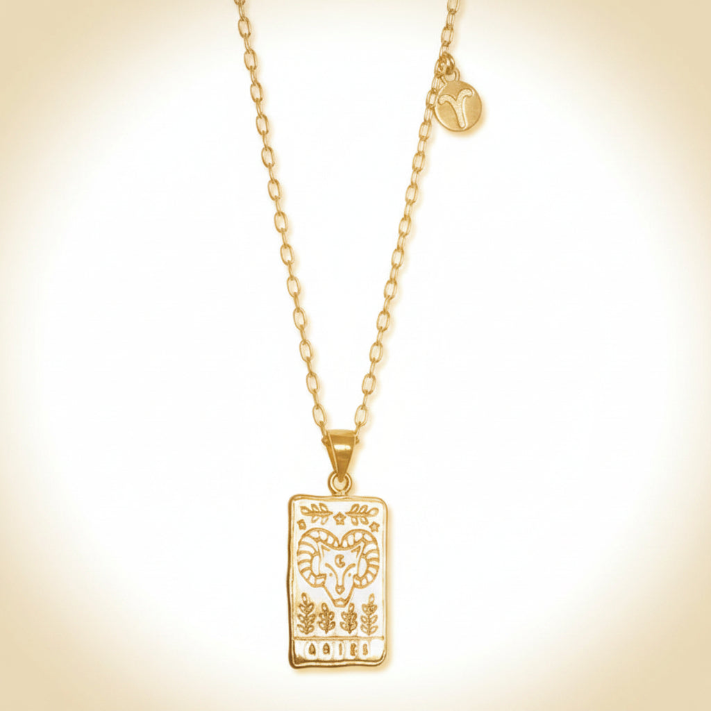 Collar del zodiaco personalizado en acero chapado en oro - SixJeys