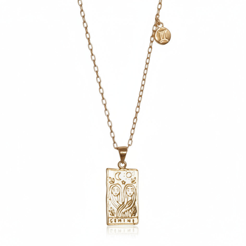 Collar del zodiaco personalizado en acero chapado en oro - SixJeys